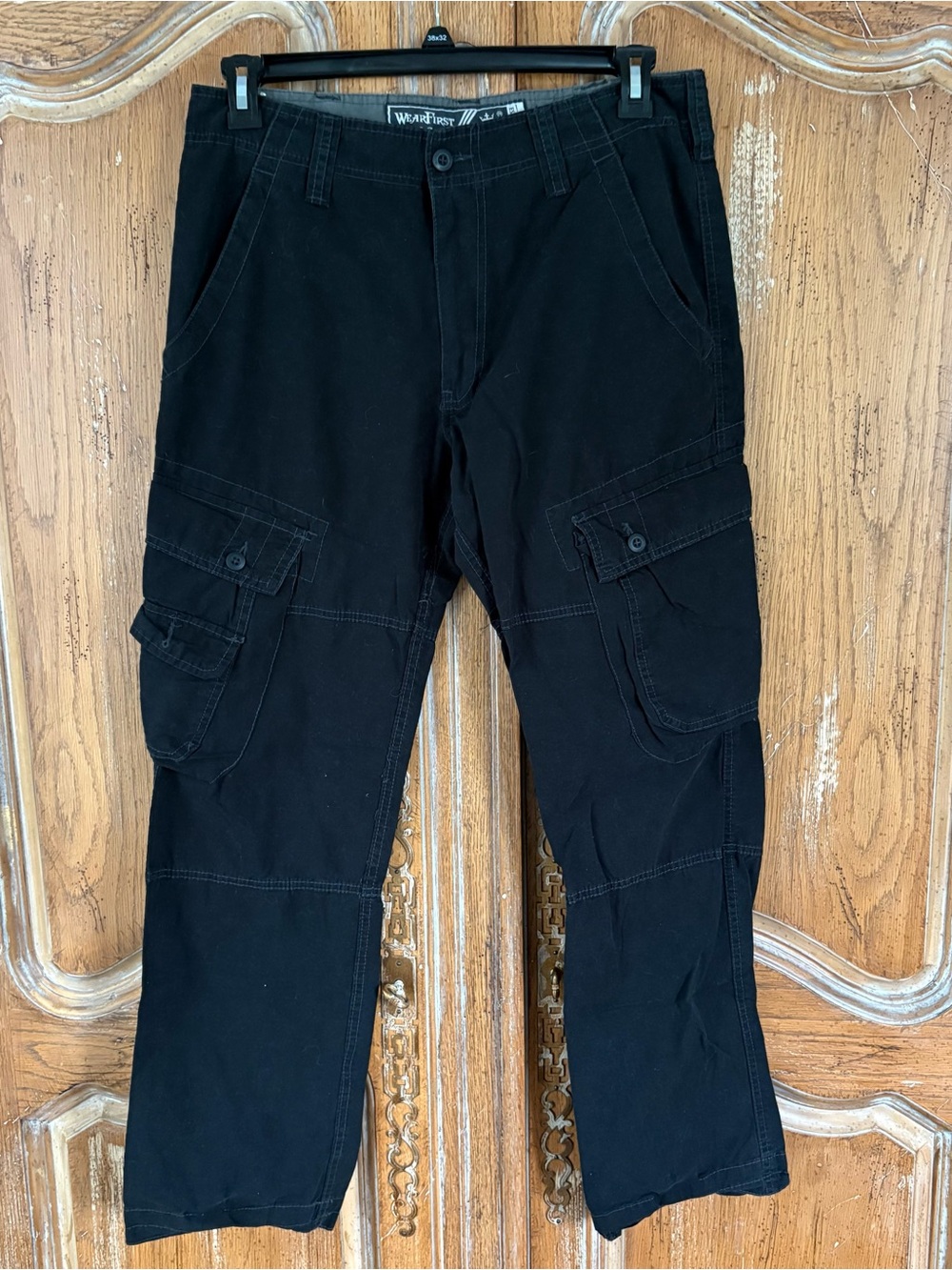 Wear first men’s black cargo tactical pants size 30x32